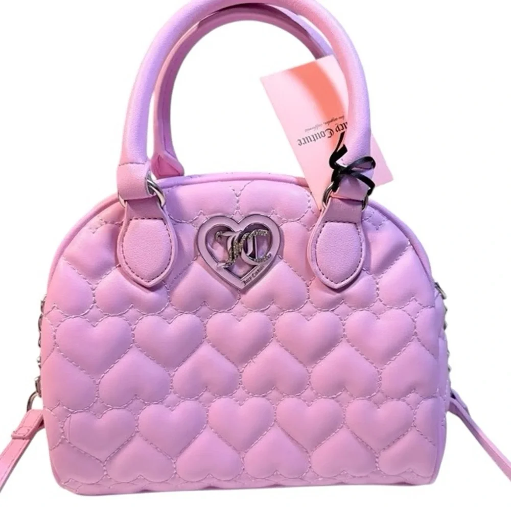 NWT Juicy Couture Flawless Dome Satchel Heart Quilted Orchid $89